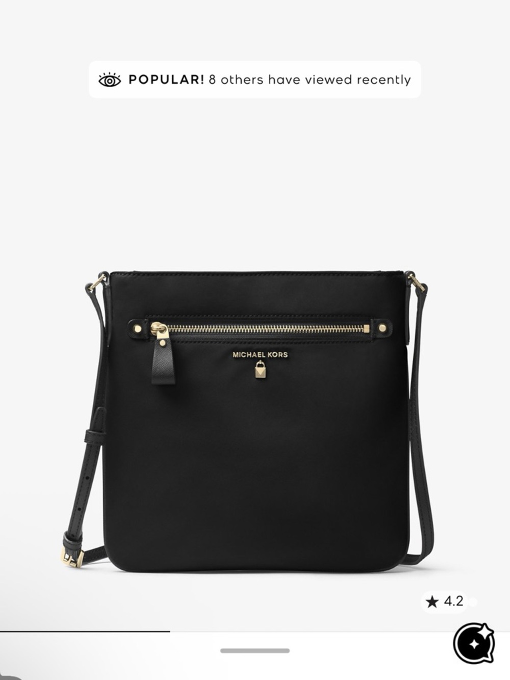 Michael Kors Kelsey Black Nylon Crossbody